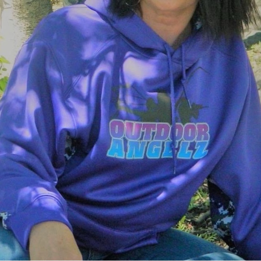 Ladies sport-tek, moisture wicking hoodie.  “Outdoor Angelz”